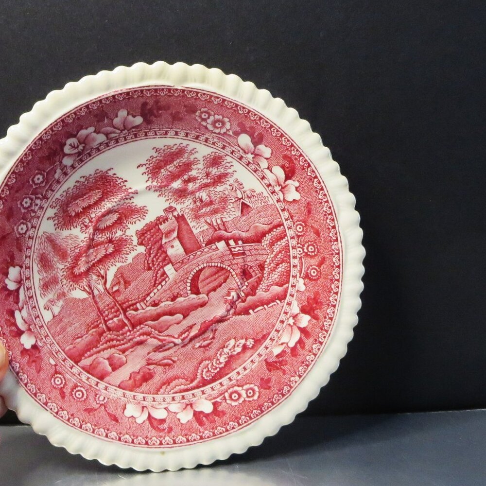 Antique Copeland Tea Cups With Saucers Spode Towers Pink White Transferware - Picture 4 of 7